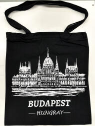  Budapest Parlament Vászontáska - Fekete Prémium Bevásárlótáska (MK901334)
