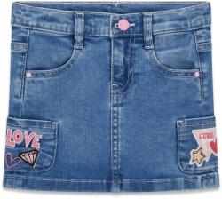 GUESS Деним пола за мини момиче с джобчета и цветни бродерии Guess