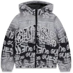 GUESS Зимно яке за момче в черно със сиви и бели графити Guess