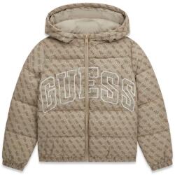 GUESS Зимно яке за момче в бежово с лога Guess и голям бял надпис