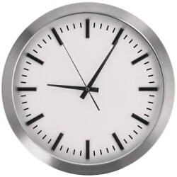 AdTrend Ceas perete rama aluminiu argintiu 40 cm (72309B)