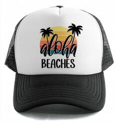  Baseball sapka Fekete Aloha Beaches Ajándék Tavasz Nyár Óceán Nyaralás (Czapka z Daszkiem Czarna ALOHA BEACHES)