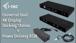 i-tec Universal Dual 4k Dock Pd/85w Incl. Usb-c Charger 100w (cadua4kdockpdb100)