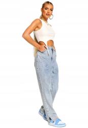 Boohoo Egyenes Szárú Farmer Kék Magas Derekú Spzm 40