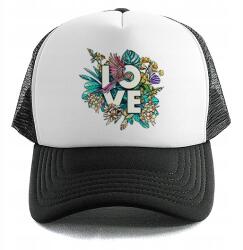  Trucker Baseball sapka Fekete Love Gyönyörű Nyár Nyaralás Strand (Czapka Czarna LOVE)