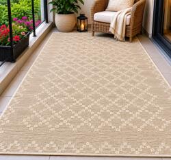 JERSEY Covor Jersey Home A764 E515, Marime 120 x 200 cm, Bej, Fara fir, Tesatura plata, Antialergic, Polipropilena, Hidrofug, Bucatarie, Hol, Balcon, Terasa Covor