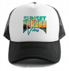  Trucker Baseball sapka Fekete Sunset Vibes Nyár Nyaralás Strand Séták (Czapka Czarna SUNSET VIBES)