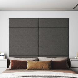 vidaXL Стенно табло за легло 12 бр. 90 x 30 cm Тъмен сив текстил (4008368)