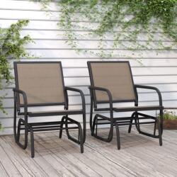 vidaXL Градински столове планер 2 бр кафяви 61x76x87см текстил/стомана (362713)