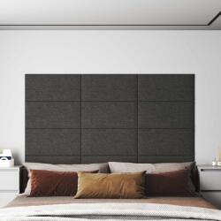 vidaXL Стенно табло за легло 12 бр. 60 x 30 cm Тъмен сив текстил (4008345)