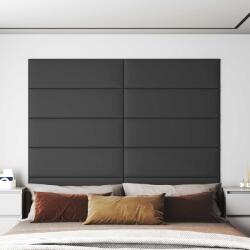 vidaXL Стенно табло за легло 12 бр. 90 x 30 cm Сив текстил (4008371)