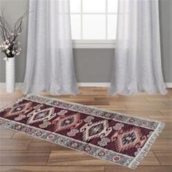 Kotonia Home Covor tesut - Decor traditional, 80x300 cm, fond maro si nuante de crem - 03 (124335-80300) Covor