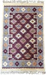 Kotonia Home Covor tesut - Decor traditional, 60x90 cm, fond bordo si nuante de crem - 04 (124342-6090) Covor