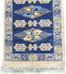 Kotonia Home Covor tesut - Decor traditional, 60x90 cm, fond albastru si nuante de crem - 011 (124407-6090) Covor