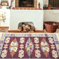 Kotonia Home Covor tesut - Decor traditional, 60x150 cm, fond maro si nuante de crem - 011 (124393-60150) Covor