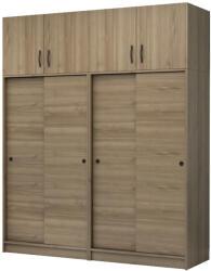 TopMebel Четирикрилен гардероб Regio TopMebel с плъзгащи врати в цвят орех 200x60x240cm