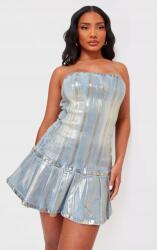 Prettylittlething Kék Farmer Miniszoknya Nyitott Vállakkal Prettylittlething 44