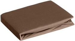 EUROFIRANY Jersey pamut gumis lepedő Barna 220x200 cm + 30 cm