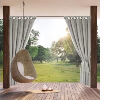 Eurofirany Garden kültéri függöny vízálló anyagból elkötővel Ezüst 155x240 cm