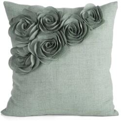 Eurofirany Flores párnahuzat lenvászon szerű anyagból Zöld 45x45 cm