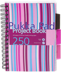 Pukka Pad Spirálfüzet, PUKKA PAD Stripe Project Book, A5, 125 lap, vonalas, rózsaszín (FSPPSPA5125VR)
