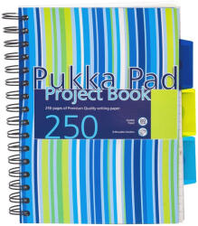 Pukka Pad Spirálfüzet, PUKKA PAD Stripe Project Book, A5, 125 lap, vonalas, kék (FSPPSPA5125VK)