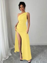 Shein Sárga Maxi Klasszikus Ruha Egy Vállra Shein Kivágással 40/42