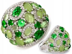Lovrin Ezüst gyűrű 925 nagy zöld cirkóniákkal 8, 2X22, 5mm méret13 női (65549926)