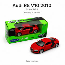 Welly Macheta Audi R8 V10 2010 rosie, scara 1: 64, Welly (2931)