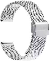 Arc Brățară Ceas Argintie Mesh Milaneză - Universală - Oțel Inoxidabil - 20mm - Grosime 3mm (MS-BR28 Argintiu)