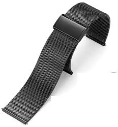 Arc Brățară Oțel Inoxidabil Negru - Mesh Milaneză - 18/20/22/24 mm - Quick Release - Închidere Deployant cu Clips (MK-BR40)