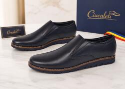 Ciucaleti j Pantofi barbati bleumarin din piele naturala tip slip-on cu talpa confort 330EBLUE, marimea 41