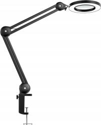  2in1 Asztali Lámpa Nagyító 125mm Állítható Váz 3 Színű Led Fény 5D Usb (MAG20BL)