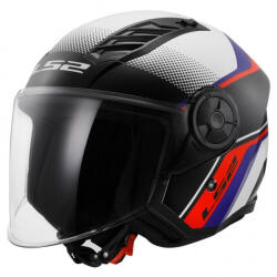 LS2 Airflow Ii Rush Alb/Albastru/Roșu Casca Moto Jet ECE 22.06 1200gr 36616 21 02 (02)
