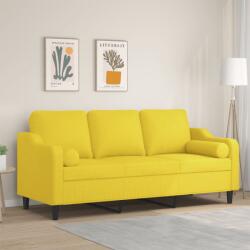 vidaXL Canapea cu 3 locuri cu pernute, galben deschis, 180 cm, textil GartenMobel Dekor (3200858) Canapea