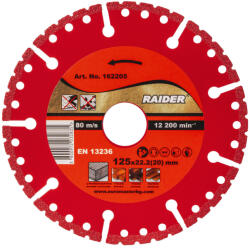Raider Диск диамантен 125x22.2mm Universal RAIDER PRO RDP-DD26 (0162205)