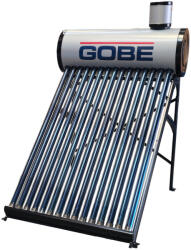 GOBE Panou solar nepresurizat 120 litri cu 12 tuburi vidate, GOBE Plus, pentru preparare apă caldă menajeră, termosifon, rezervor inox, vas flotor 5 litri (10840502)