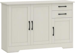 HomCom Mobilier bucătărie cu 2 sertare și 3 dulapuri, polițe reglabile, 120x38x79 cm, crem | Aosom Romania (838-587V00CW)