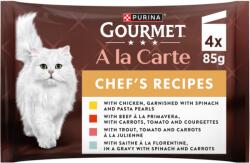 Gourmet A La Carte alutasakos macskaeledel, csirke, marha, pisztráng, tőkehal, 4×85 g