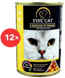 Fine Cat macska konzerv, csirke és borjúhús, 12 × 415 g