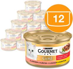 Gourmet Gold macska konzerv, lazac és csirke, 12 x 85 g