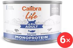 Calibra Cat Life konzerv eledel felnőtt macskáknak lazaccal, 6 × 200 g (KRMK0766bun)
