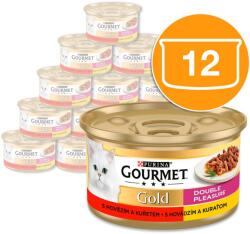 Gourmet Gold macska konzerv marhahús, csirke 12x85 g