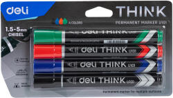 Deli Marker permanent 4/set varf tesit Deli (DLEU10101)