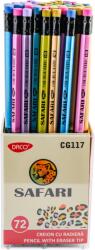DACO Creion negru cu radiera Safari DACO CG117 - Set 72 (CG117)