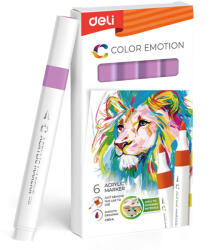 Deli Marker acrilic violet color emotion Deli - Set 6 (DLEC193A-VT)