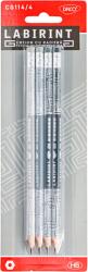 Daco Creion negru cu radiera SET 4 Labirint DACO CG114/4 (CG114/4)