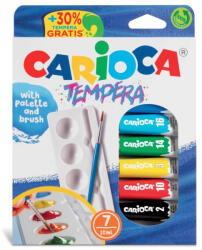 CARIOCA Acuarele tempera Carioca 7 culori 10 ml cu tavita si pensula (SKP184)