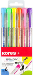 Kores Pix cu gel k11 0.4mm culori neon 6/set Kores (KO28216)
