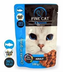 Fine Cat alutasakos macskaeledel grain-free adult, lazac szószban, 22 × 100 g